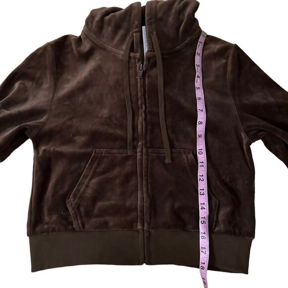 John Galt ~ NWT Brown Velour zipped hoodie ~ one size ~ please see measurements - Picture 7 of 10